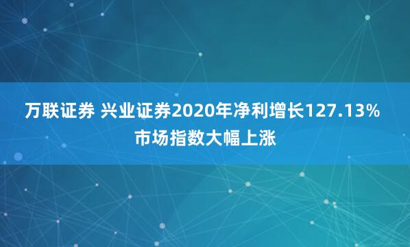 万联证券 兴业证券2020年净利增长127.13% 市场指数大幅上涨